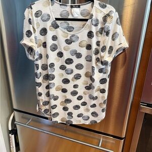 Bali Women's Short Sleeve Polka Dot Tee - Black and Gray
